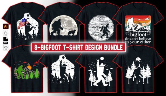 Bigfoot Vintage T-shirt Design Bundle: A Designer's Asset