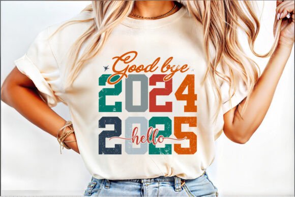 Celebrate the Transition: Good Bye 2024 Hello 2025 T-Shirt Design