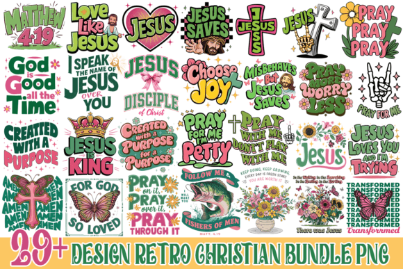 Design Retro Christian Bundle Png: A Modern Creative Resource