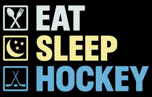 Eat Sleep Hockey: A Dynamic T-Shirt Design for Fans