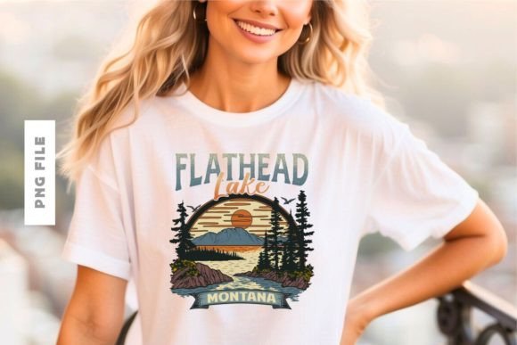Flathead Lake T-shirt Design: A Premium Creative Asset
