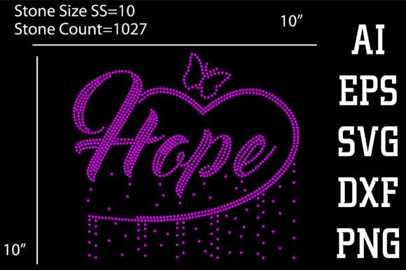 Hope, Rhinestone Design: A Modern Graphic Asset