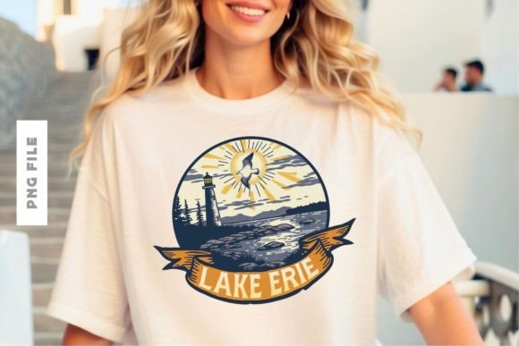 Lake Erie T-Shirt Design: A Premium Creative Asset