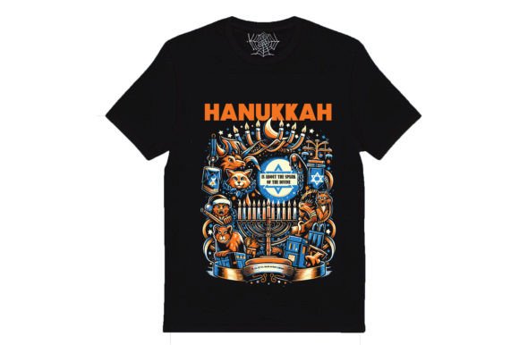 Modern Hanukkah T-Shirt Design: A Graphic Design Asset