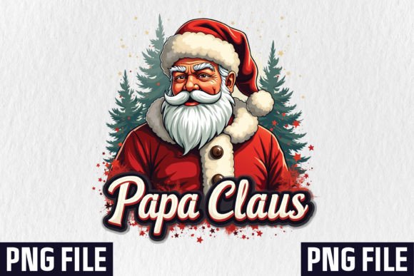 Papa Claus Sublimation Design: Festive Vintage Graphics