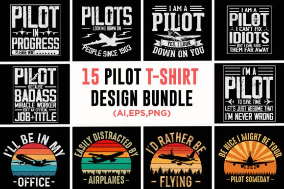Pilot T-shirt Design Bundle: Elevate Your Creative Projects