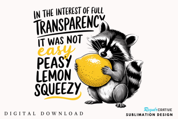 Quirky Raccoon with Sublimation Design: A Snarky Retro Asset