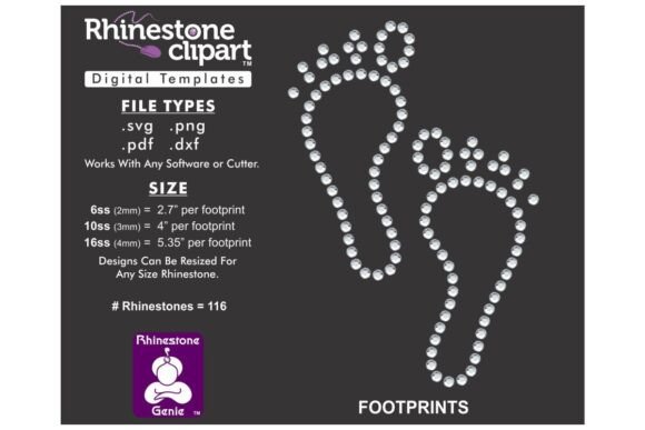 Rhinestone Template Design FOOTPRINTS: A Sparkling Creative Asset