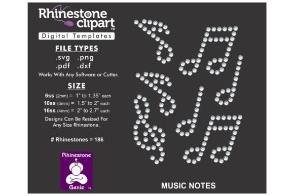 Rhinestone Template Design MUSIC NOTES: A Creative Asset
