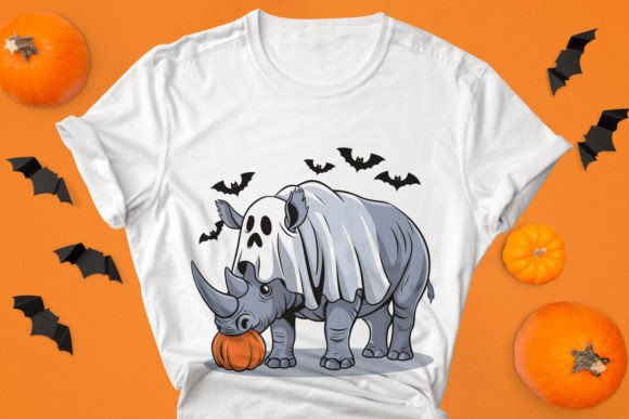 Rhino Halloween T-Shirt Design: A Versatile Creative Asset