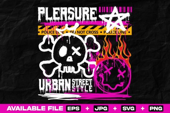 Skull Graffiti Streetwear: Bold Vector Art for Urban Branding