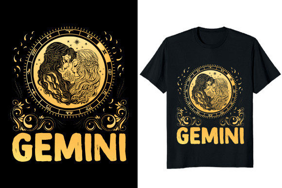 Stellar Style: The Allure of Gemini Zodiac Graphic T-shirt Design