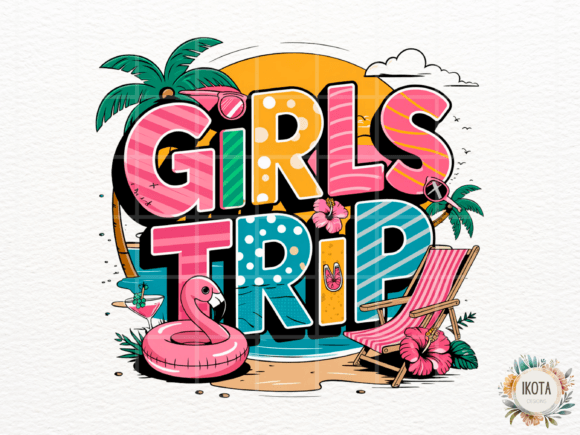 Tropical Girls Trip Beach Design: A Vibrant Visual Asset