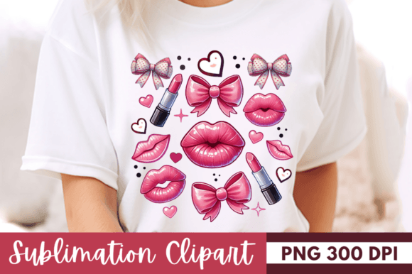 Valentine Bow and Lip PNG Clipart Design: A Designer's Asset